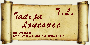 Tadija Loncović vizit kartica